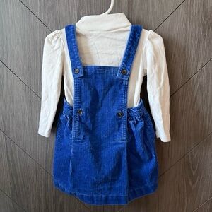 Ralph Lauren Blue Corduroy Skirtall Set